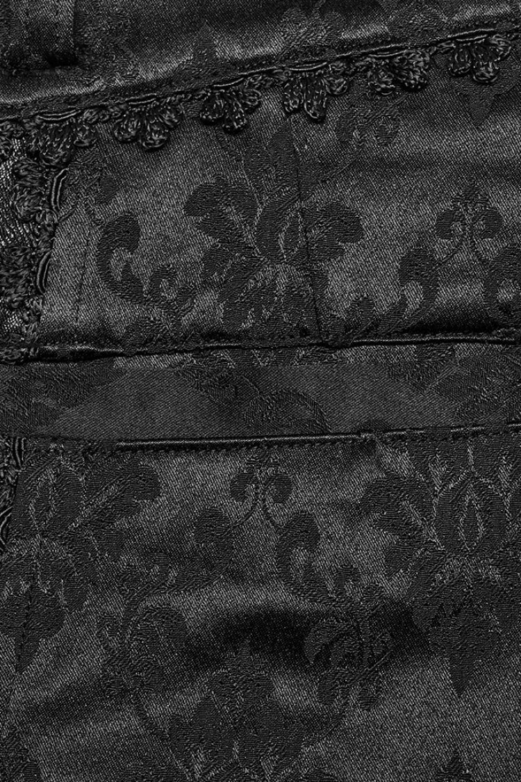 Black Jacquard 3D Print Lace Men's Gothic Pants - Product - 8