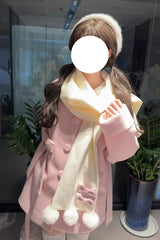 First Snow Bear Bowknot Scarf Design Sweet Japanese Lolita Coat 4 Colors - Product - 4