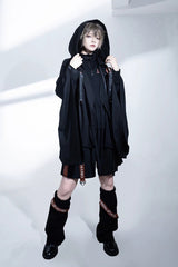 Black [Nameless Blade] Stand Collar Long Sleeves Gothic Prince Ouji Lolita Shorts Set - Product - 5