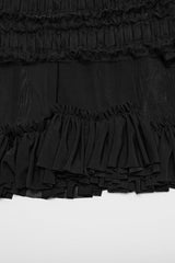 Black Ruffle Stitching Mesh Women's Gothic Leg Warmers - Product - 7