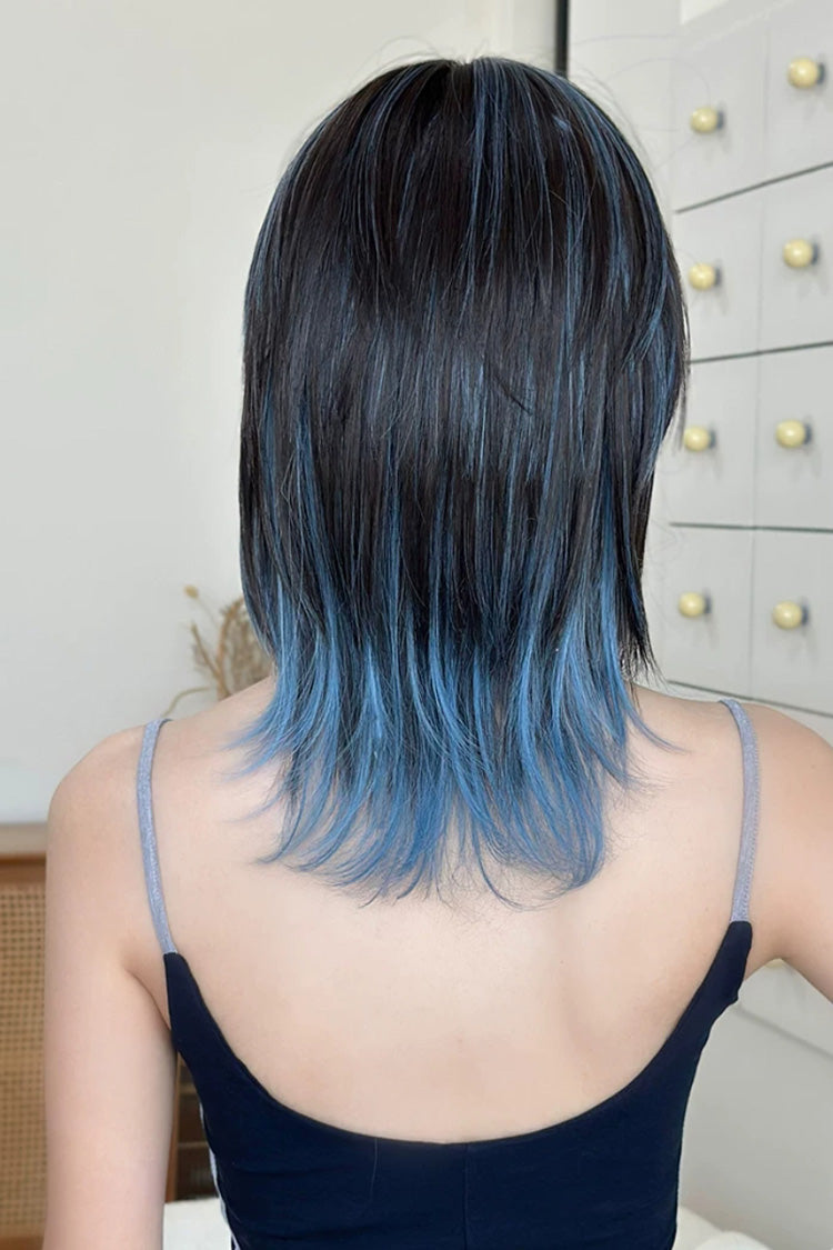 Ombre Wolf Cut Samurai Style Clavicle‑Length Sweet Lolita Full Wig 2 Colors - Product - 3