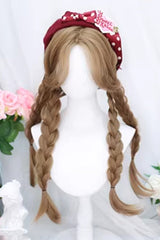 Milk Tea Champagne Gold Swoop Bangs Soft Curls Sweet Lolita Wig - Product - 4