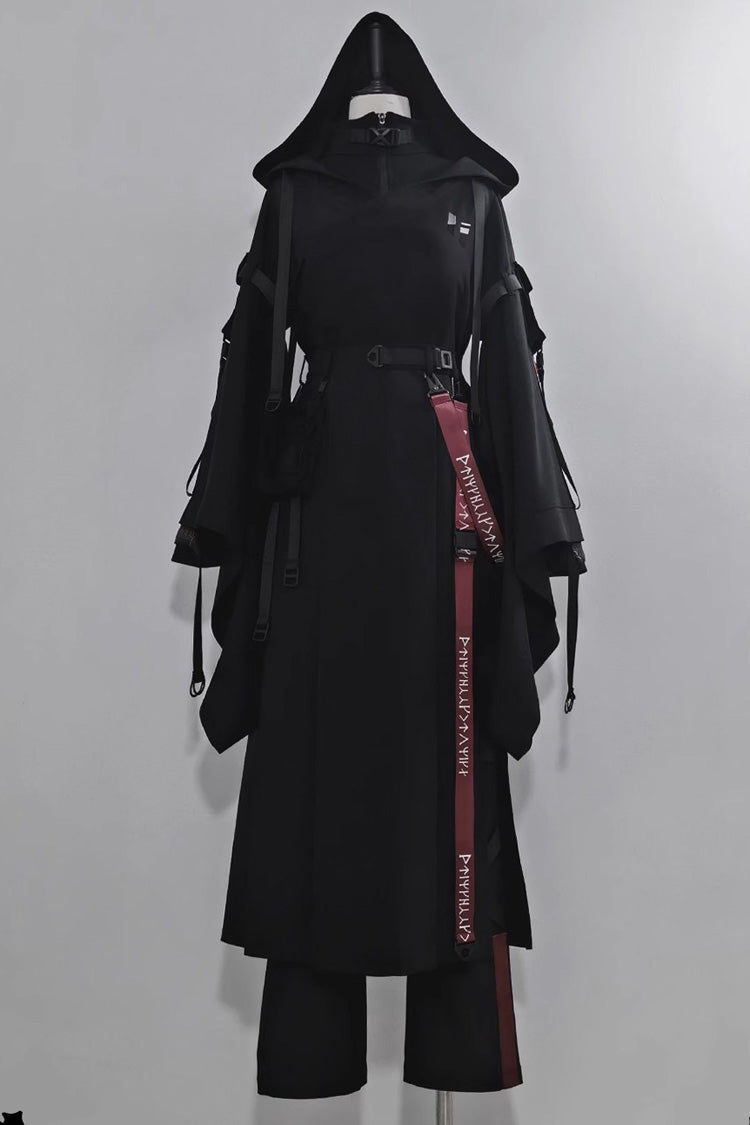 Black Unmarked Blade Gothic Handsome Ouji Lolita Long Pants - Product - 3