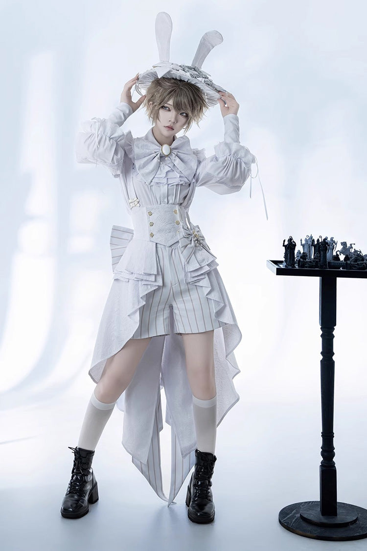 White Rabbit Theater Striped Print Ouji Fashion Handsome Lolita Shorts - Product - 5