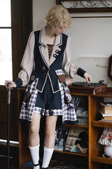 Multi-Color Time Traveler Embroidery Print Punk Ouji Fashion Lolita Set - Product - 3