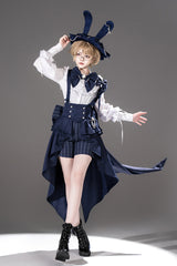 Blue Rabbit Theater Vertical Stripes Print Ouji Fashion Sweet Prince Cool Lolita Shorts - Product - 6