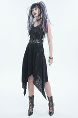 Black Studded Eyelet Women's Gothic Accessory Star Double-layer Faux Leather Belt - Product - 4