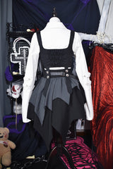 White/Black NSA Agent Gothic Irregular Lolita Skirt Set - Product - 7