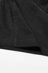 Black Short Sleeves Stitching Hooded Mesh Ripped Mens Steampunk T-Shirt - Product - 8