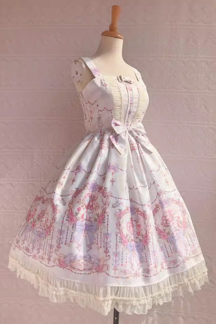 Small Delicate Print Ruffle Bowknot Sweet Lolita Jsk Dress 4 Colors - Product - 2