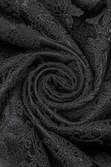 Black Stand Collar Long Puff Sleeves Jacquard Print Lace Mens Gothic Blouse - Product - 6
