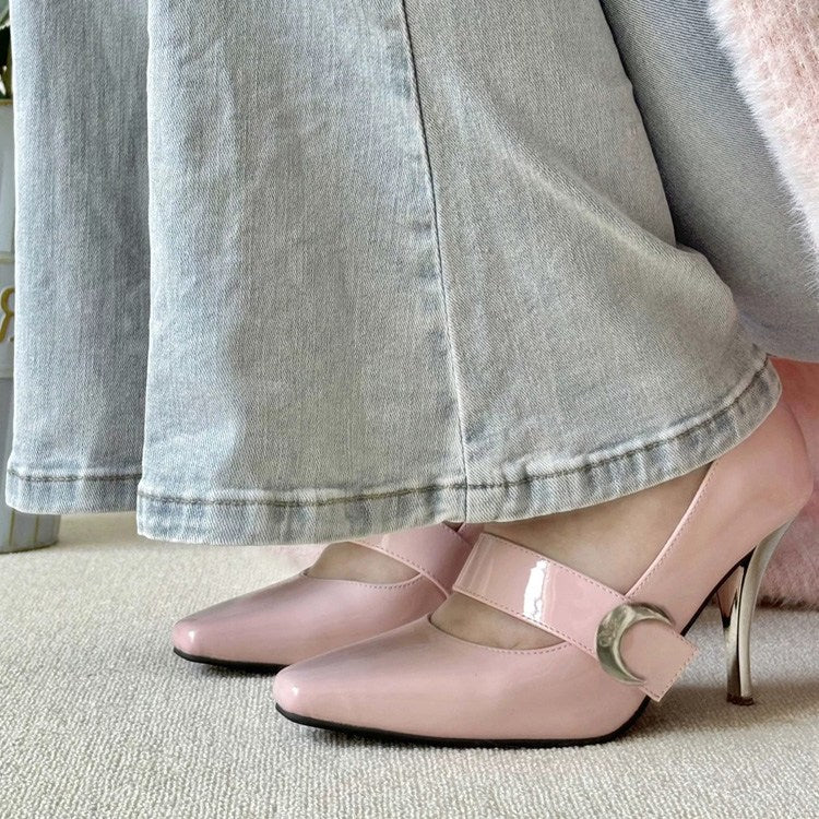 Pink Lace-Up Sweet Elegant Lolita High Heel Shoes - Product - 5