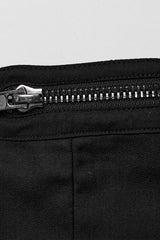 Black Asymmetric Buckle Men's Punk Pleated Skirt - Product - 5