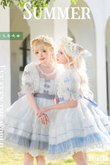[Moonlight Sonata] Short Sleeves Ruffle Bowknot Lace Sweet Lolita Dress 4 Colors - Product - 2