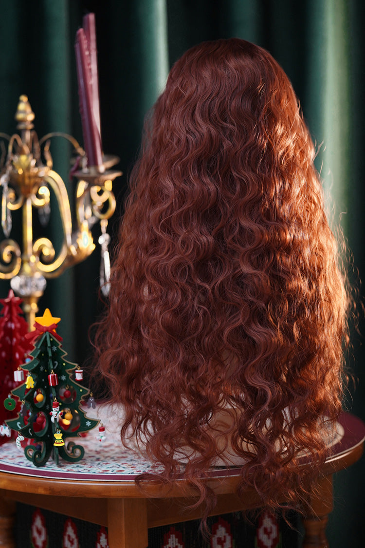 Orange-Brown Vintage Elegant Fluffy Wool Curl Lolita Wig - Product - 5
