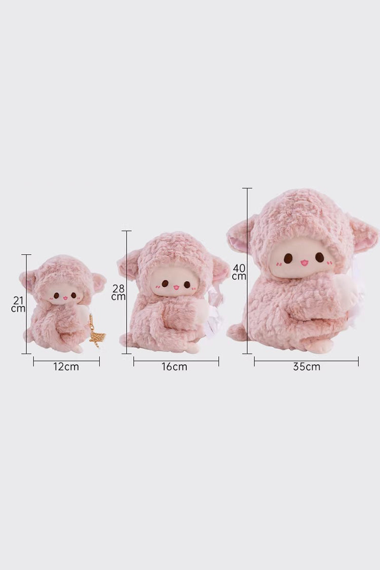 Little Lamb Guli Lying-Down Plush Toy Sweet Lolita Backpack 2 Colors - Pink - 8