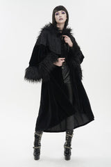 Black Jacquard Fabric Petal Stitching Three-Dimensional Webbing Cape Like Wide Wool Sleeves Women's Gothic Jacket - Product - 2