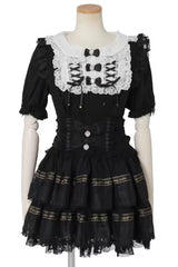 Sweet High Waisted Double-Layered Ruffle Bowknot Stitching Lace Plus Size Japanese Lolita Strap Dress 3 Colors - Product - 3