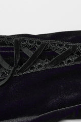 Black/Velvet Doll Collar Long Sleeves Gradient Embroidery Women's Gothic Prom Dress - Product - 6