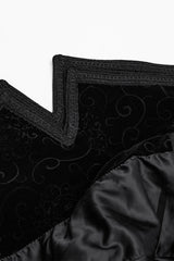 Black Stand Collar Long Sleeves Embroidery Men's Gothic Frog Witchy Coat - Product - 5