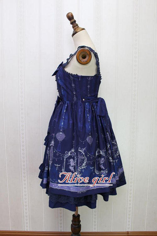 Angel Cross Print Lace Bowknot Cardigan Ruffled Sweet Lolita JSK Dress - Product - 8