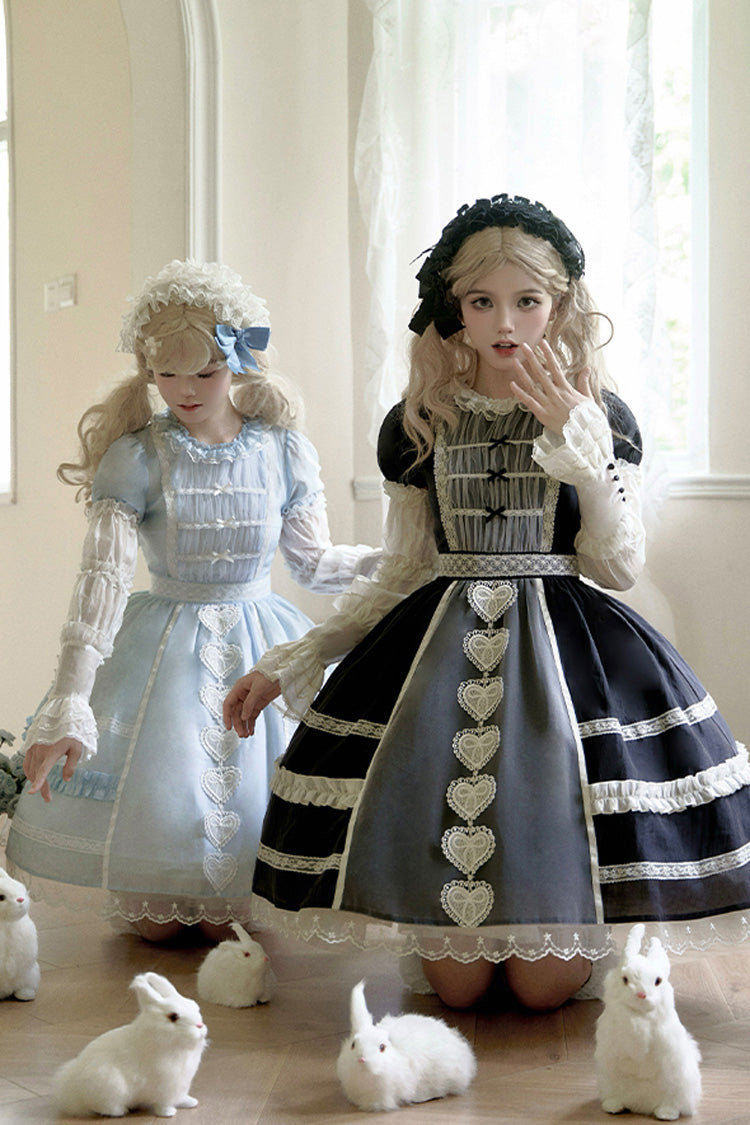 Wish Heart Short Sleeves Cardigan Bowknot Sweet Princess Lolita Jsk Dress 2 Colors - Product - 4