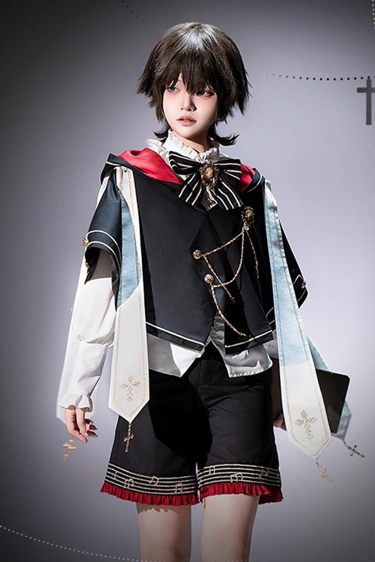 Black [The Choir of The Church] Ouji Fashion Gothic Prince Lolita Set (Older Brother Version) - Product - 3