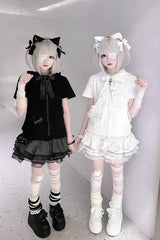 College Lace-Up Sweet Jirai Kei Japanese Platforms Shoes 2 Colors - Product - 7