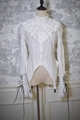 Pirate Series Navigation Treasure Hunting Guide Stand Collar Embroidery Lolita Blouse 3 Colors - White - 1