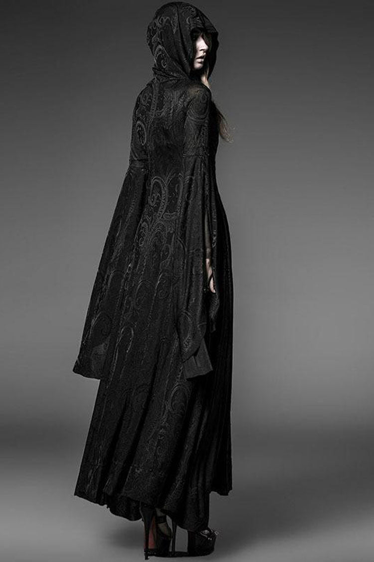 Black High Priestess Hooded Knitted Long Sleeves Gothic Lolita Dress - Product - 2
