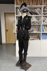 Pirate Series Navigation Treasure Hunting Guide High Waisted Embroidery Ouji Handsome Lolita Long Pants 2 Colors - Product - 8