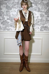 Pirate Series Navigation Treasure Hunting Guide Embroidery Handsome Lolita Vest 2 Colors - Product - 6