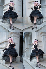 Black Sleeveless Multi-layer Hanayome Gothic Lolita Jsk Dress - Product - 3