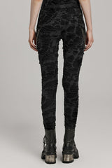 Slim Ripped Eyelet Chain Women's Steampunk Leggings 2 Colors - Product - 3