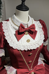 Red [Miss Flando of the New Year] Long Sleeves Ruffled Bow Sweet Lolita Dress - Product - 12