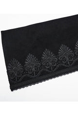 Black Punk Stand Collar Front Lacework Decorate Side Slit Long Men's Cloak - Product - 6