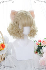 Yellow Curly Women's Sweet Lolita Wigs - Yellow - 1