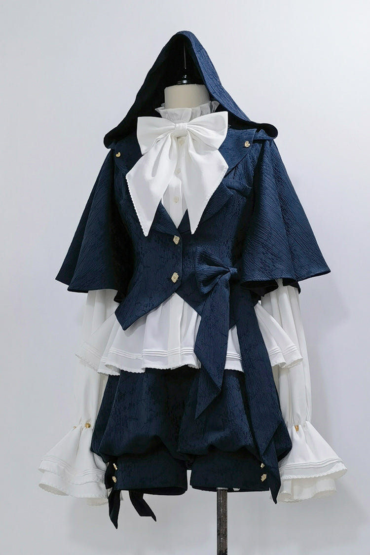Blue [Rabbit Hunt] Bowknot Vintage Prince Ouji Lolita Coat - Blue - 1