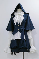 Blue [Rabbit Hunt] Bowknot Vintage Prince Ouji Lolita Coat - Blue - 1