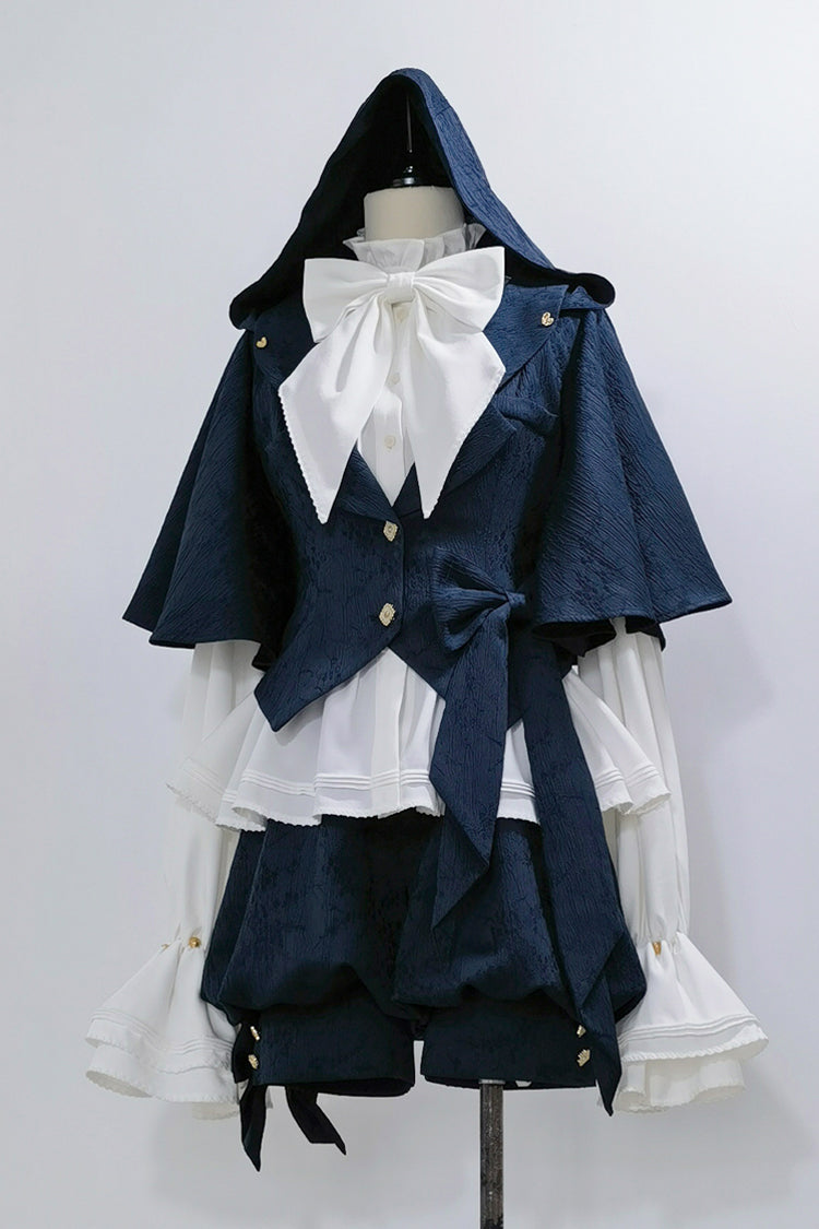 Blue [Rabbit Hunt] Bowknot Vintage Prince Ouji Lolita Coat - Blue - 1