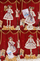 Multi-Color [Nutcracker] Sleeveless Print Ruffle Bowknot Sweet College Style Lolita Jsk Dress - Product - 2