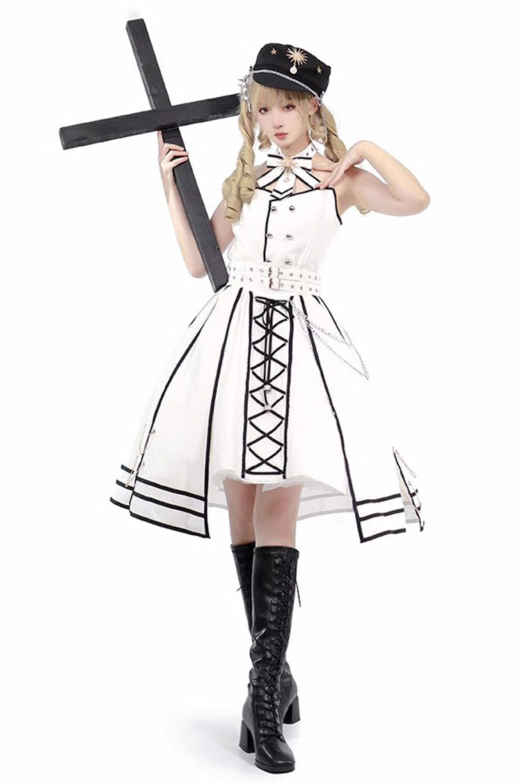 [Judgement Knight] Long Sleeves Print Bowknot Gothic Lolita Skirt Set 2 Colors - Product - 8