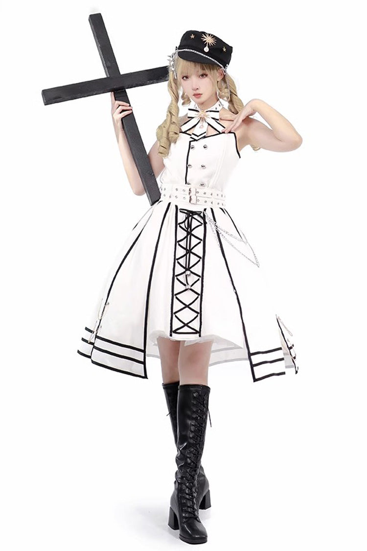 [Judgement Knight] Long Sleeves Print Bowknot Gothic Lolita Skirt Set 2 Colors - Product - 8