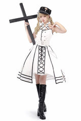 [Judgement Knight] Long Sleeves Print Bowknot Gothic Lolita Skirt Set 2 Colors - Product - 8