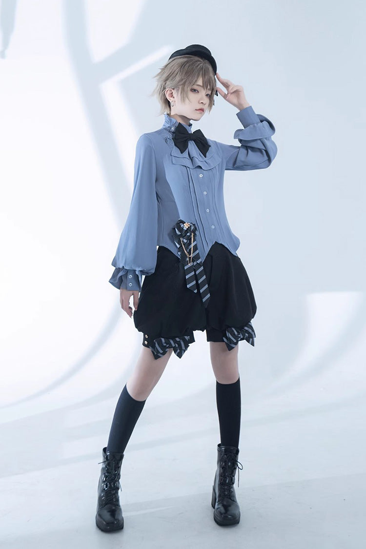 Blue Narrative Maxim Long Sleeves Ouji Fashion Gothic Lolita Blouse - Product - 3