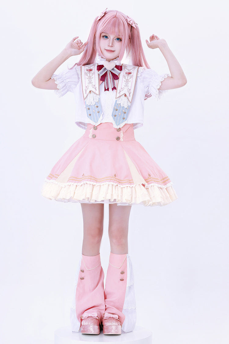 Pink [Messenger of Heaven] Ruffle Sweet Princess Lolita Skirt - Product - 9