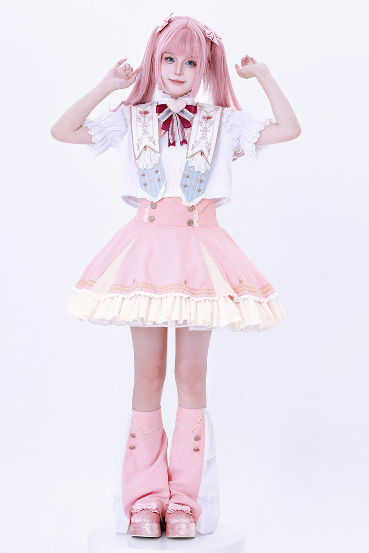 Pink [Messenger of Heaven] Ruffle Sweet Princess Lolita Skirt - Product - 9