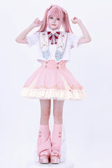 Pink [Messenger of Heaven] Ruffle Sweet Princess Lolita Skirt - Product - 9
