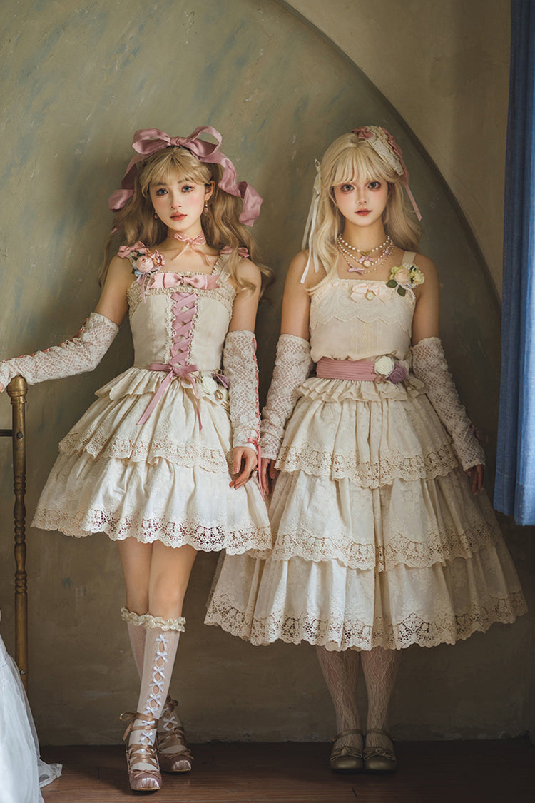 Ivory [Forest Waltz] Embroidery Sweet Elegant Lolita Suspender Top - Product - 5