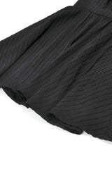 Black Lace Short Sleeves Cross Ruffled Women's Gothic Graduation Dress - Product - 18
